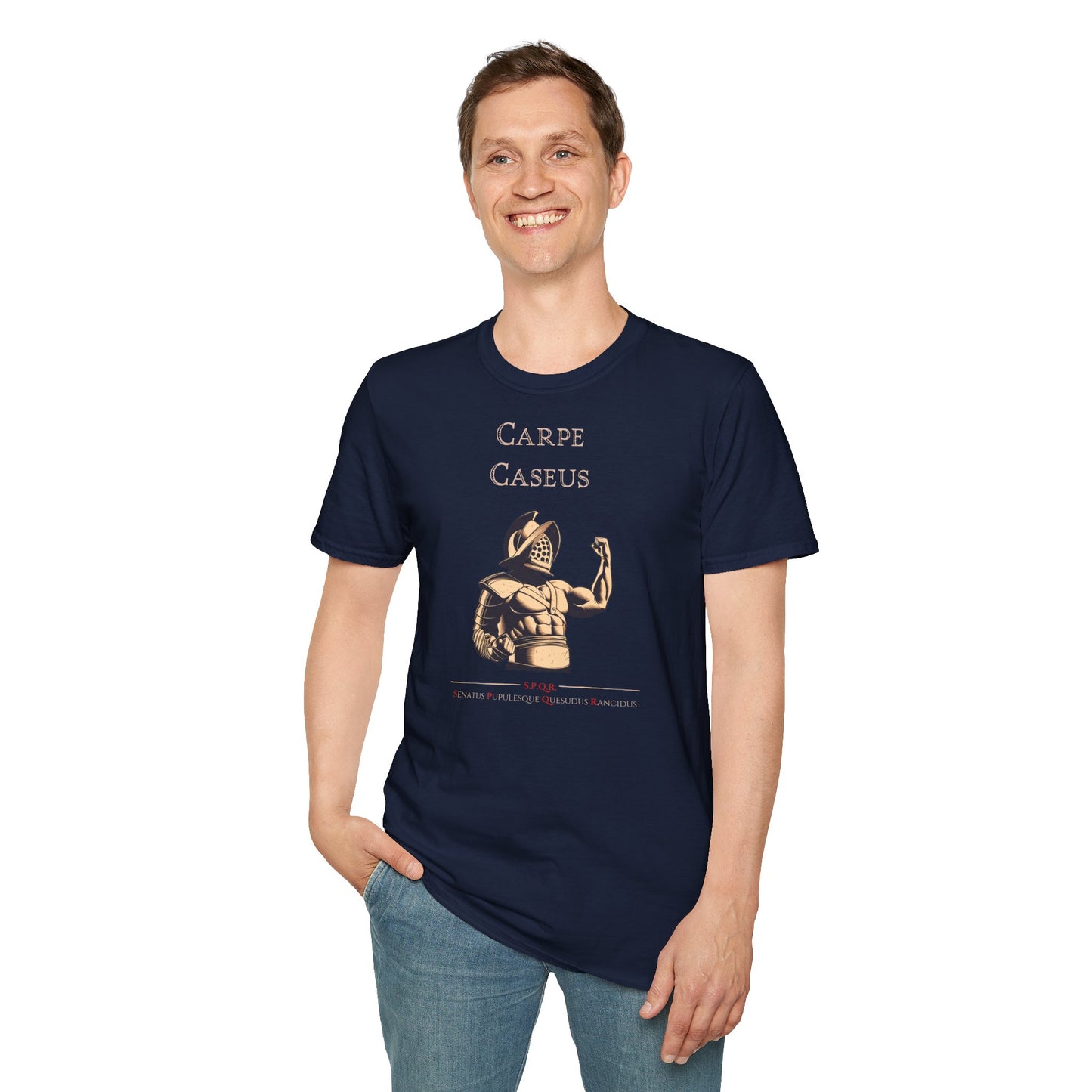 Carpe Caseus Gladiator T-Shirt – Seize the Cheese in Style