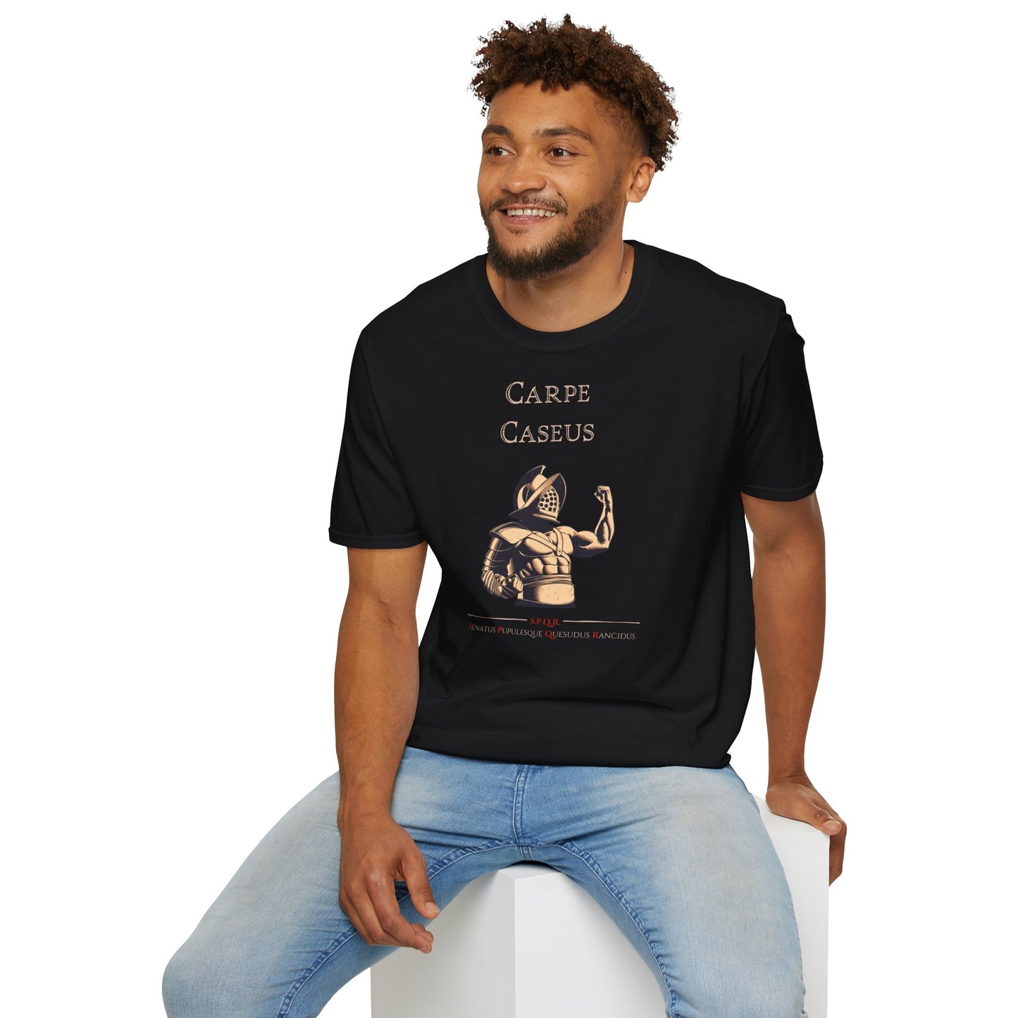 Carpe Caseus Gladiator T-Shirt – Seize the Cheese in Style