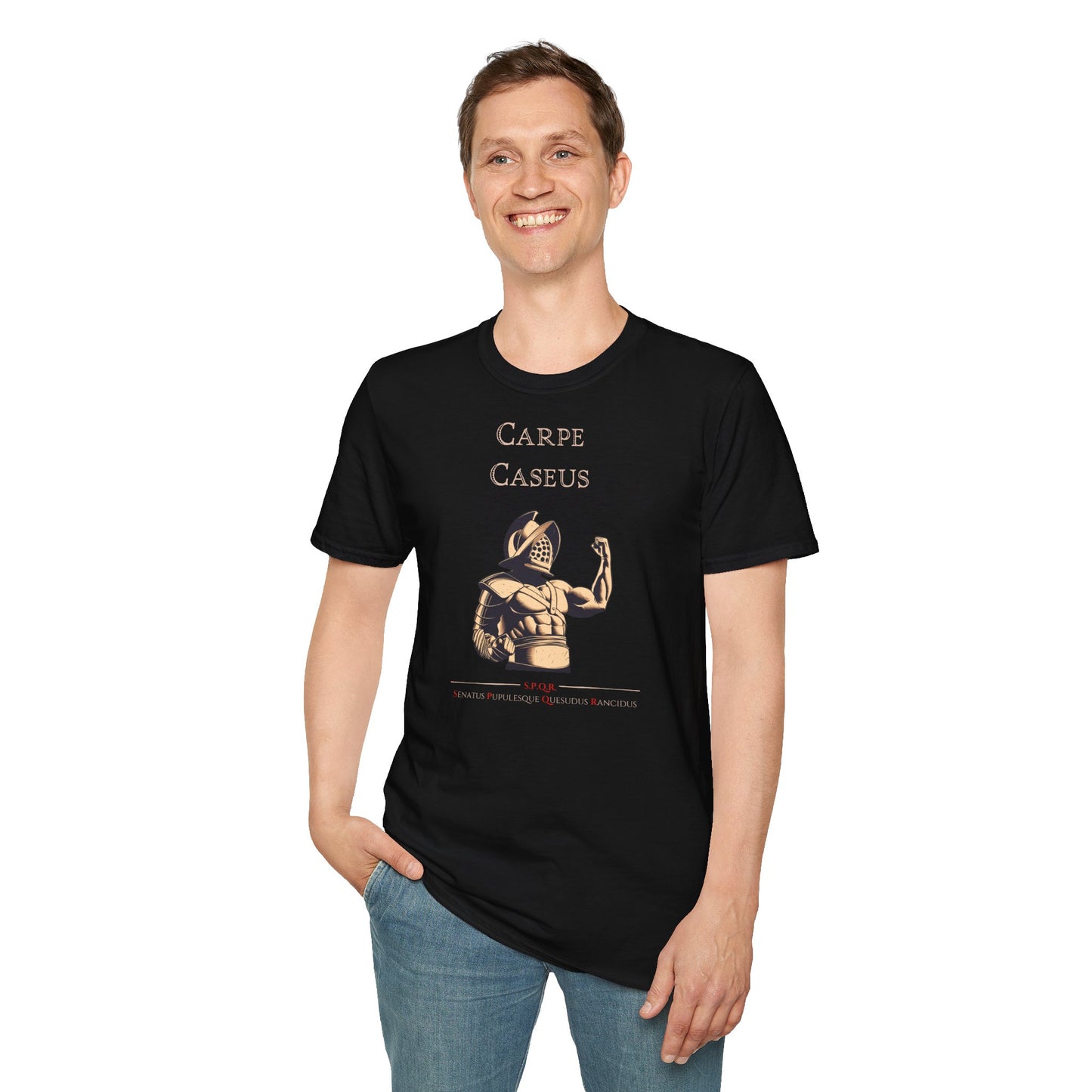 Carpe Caseus Gladiator T-Shirt – Seize the Cheese in Style